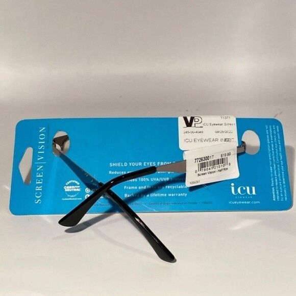 0582 Reading Glasses 1.25 Half Rim Black Blue Light Filtering - Picture 5 of 9